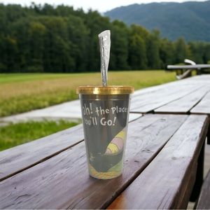 Dr. Seuss Oh! The Places You'll Go 18 Oz Travel Cup With Straw Tumbler NEW Gift